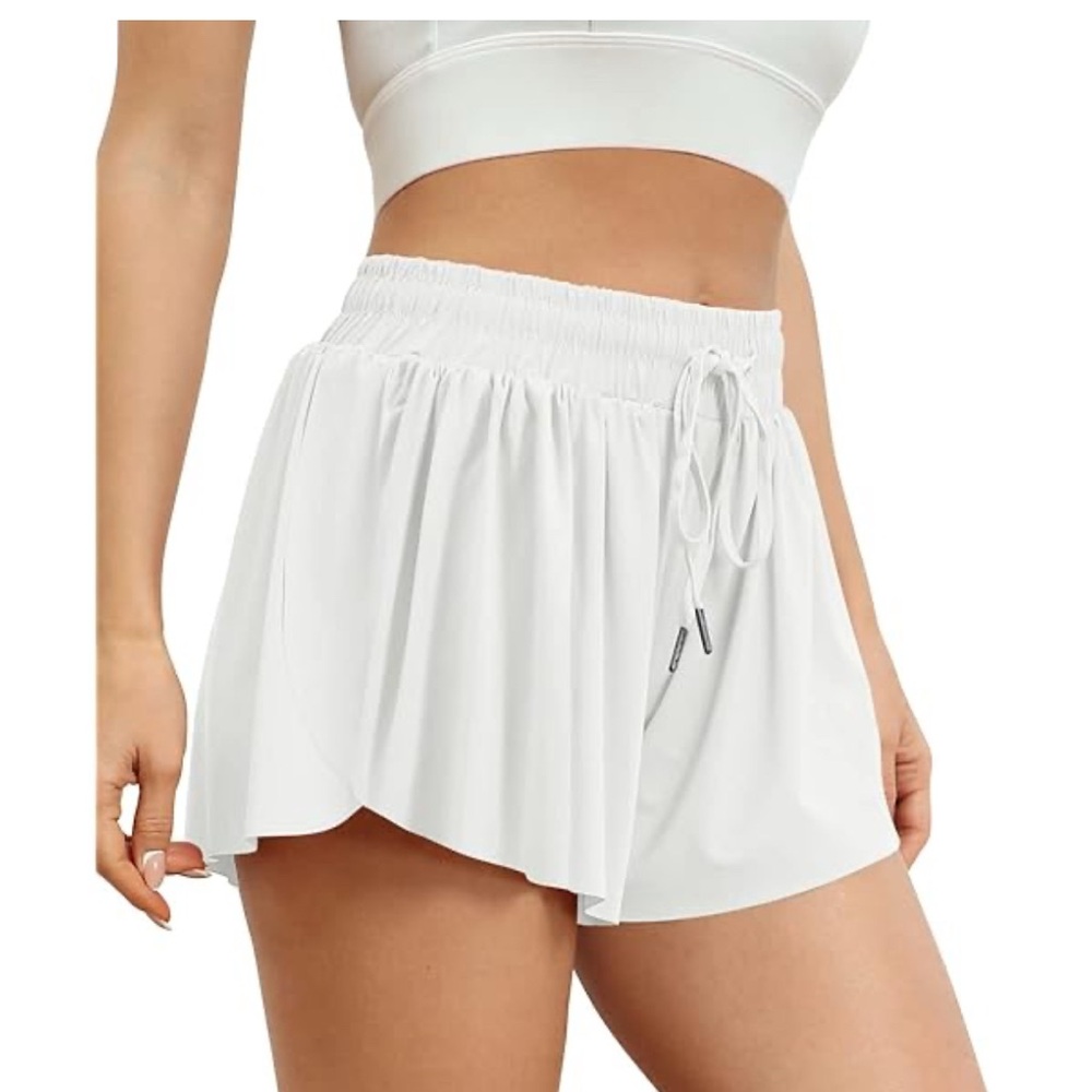 Women's Cream Athletic Shorts